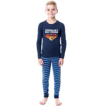 DC League of Super-Pets Unisex Boys Girls Superman Krypto Sleep Pajama Set Blue