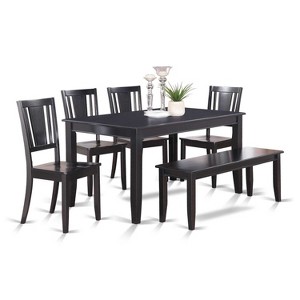 Asian Fusion Dining Set - Table & Chairs - Modern Rectangle Dining Room Furniture - 1 of 4