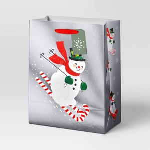 Skiing Snowman Cub Christmas Gift Bag - Wondershop™ - 1 of 3
