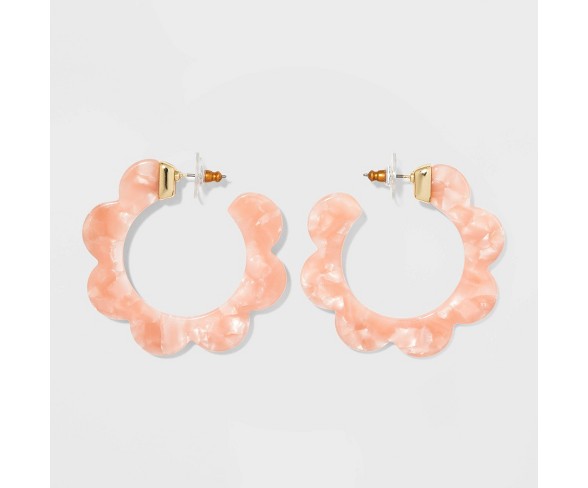 SUGARFIX by BaubleBar Whimsical Resin Hoop Earrings - Blush Pink