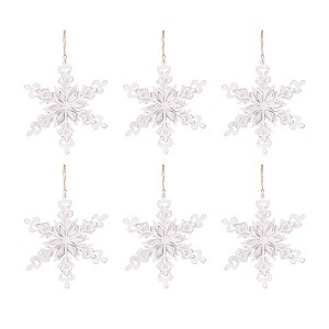 Dexmalle Set of 6 Iron Snowflake Hanger Decorative Hanging Ball Christmas Tree Ornaments - 1 of 4