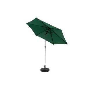 Akoasm 98.43 in. H Outdoor Patio Market Umbrella with Push Button Tilt and Crank For Deck, Backyard & Pool-Dark Green - 1 of 4