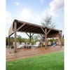 12 X 20 FT Wood Pergola, Retractable Shade Canopy, Outdoor Wooden Pergola for Patio - 2 of 4
