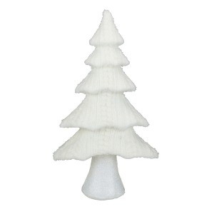 Northlight Cable Knit Christmas Tree Decoration - 16.75" - Cream - 1 of 4