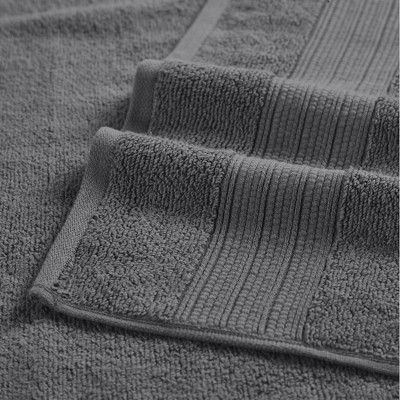 Modern Threads 6-Piece Quick Dry Cotton Towel Set in Coal and White