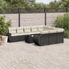 vidaXL Patio Sofa Set with Cushions Outdoor Conversation Furniture Poly Rattan - Black and Cream With Table - 2 of 4