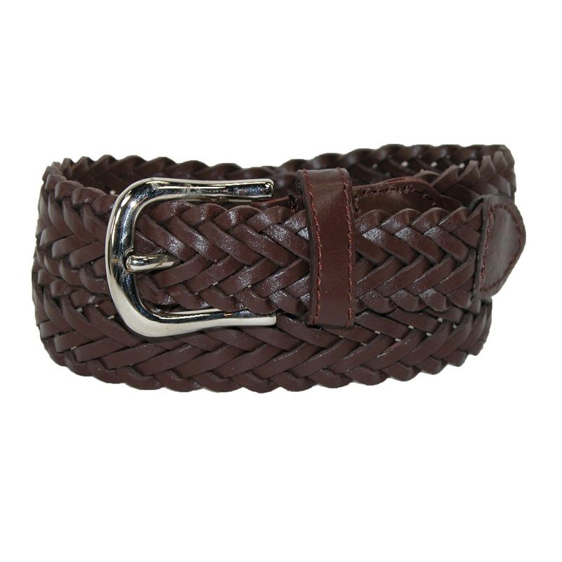 CTM Boys' Leather Adjustable Braided Dress Belt (Pack of 2 Colors), 3 of 5