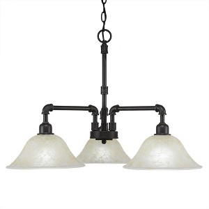 Toltec Lighting Vintage 3 - Light Chandelier in  Dark Granite with 10" Amber Marble  Shade - 1 of 1