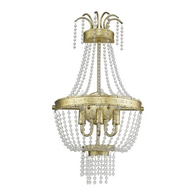 Valentina Winter Gold 3-Light Sconce with Clear Crystals
