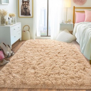 LOVEVOOK Large Area Rugs for Living Room Bedroom, 10x14 Feet Black Fluffy Shag Rugs, Modern Indoor Floor Carpet for Home Decor Aesthetic - 1 of 4