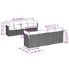 vidaXL Garden Sofa Set Black PE rattan Large Adjustable Feet - 3 of 4
