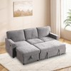 120'' Upholstery Sleeper Sectional Sofa with Storage Space, USB Port, and 2 Cup Holders on Back Cushions - 2 of 4