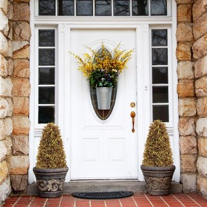 poetree 2.5 ft Autumn Artificial Fall Boxwood Topiary Tree Set of 2 in Pot,Fake Tree for Home Decor - 1 of 4
