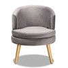 Baptiste Glam and Luxe Velvet Fabric Upholstered Wood Accent Chair - Baxton Studio - 2 of 4