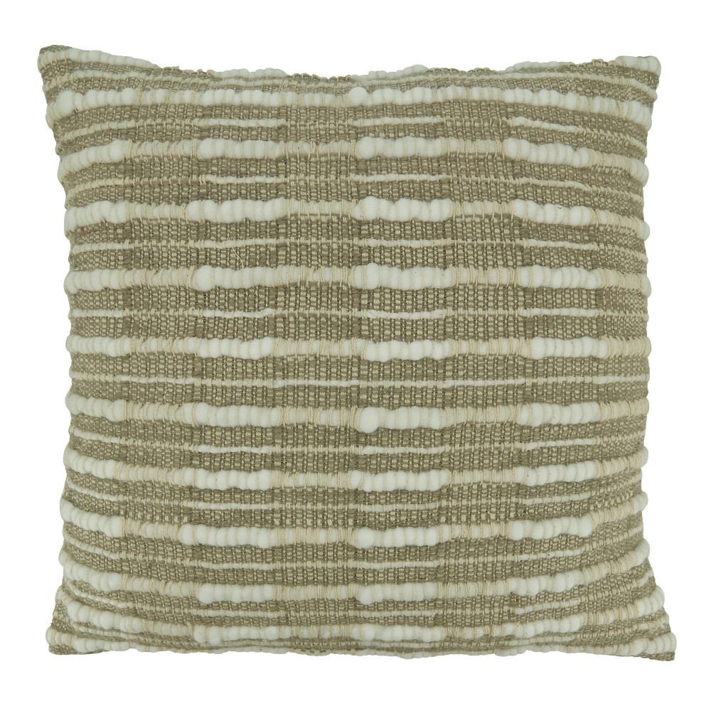 Photos - Pillow 20"x20" Oversize Woven Striped Design Square Throw  Cover Gray - Sar
