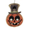 Transpac 5.5 Inch Halloween Plywood Ornament Set Halloween Tree Ornament Set , Halloween Decor Spider Pumpkin Cat Ghost Skull (5PC) - 3 of 4
