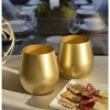 ChicFurnit Drinkware Metallic Plastic Wine Glasses Unbreakable Acrylic Design for Luxurious Entertaining, Gold, 3"*3"*4" - 2 of 4