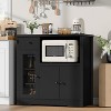 Homhougo Storage Cabinet with Adjustable Shelves & Microwave Stand, Buffet Sideboard with Drawer Black - 3 of 4