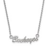 Black Bow Jewelry 10k White Gold Ohio State Buckeyes NCAA Necklace 18 Inch - 2 of 4