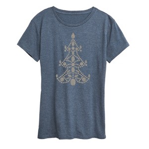 Women's - Instant Message - Christmas Jewel & Sparkle Tree Short Sleeve Graphic T-Shirt - 1 of 4