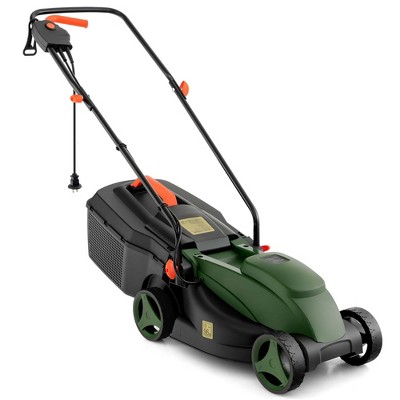 Costway Electric Corded Lawn Mower 12 AMP 14 Inch Walk Behind Lawnmower with Collection Box