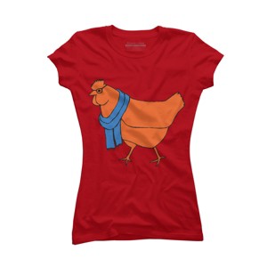 Junior's Design By Humans The Hipster Chicken By TabithaDesigns T-Shirt - 1 of 3