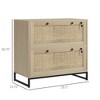 Anybear 2 Drawer File Cabinet with Lock, Rattan Drawers and Adjustable Hanging Bar - 3 of 4