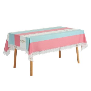 Unique Bargains Party Outdoor Lace Rectangle Macrame Rustic Tablecloth 1 Pc - 1 of 4