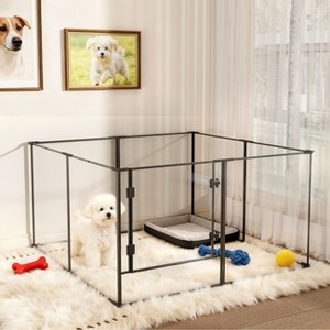 BingoPaw 8 Panels Super Clear Acrylic Pet Puppy Playpen Whelping Pen Box Exercise Fence with Aluminum Frame for Cats, Puppies, Rabbits, Guinea Pigs - 1 of 4