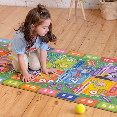 Looney Tunes Educational Hopscotch Kids Rug with ABCs and Numbers