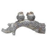 Northlight 18" LED Lighted Rustic Glittered Birds on a Snowy Log Christmas Decoration