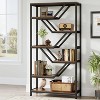 Hommoo 72-Inch Tall Industrial 6-Tier Bookshelf Brown and Black - 2 of 4