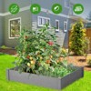 VisioGear Raised Garden Bed, Outdoor Wood Planter Box Over Floor, Gray, 48"*48"*10" - 4 of 4