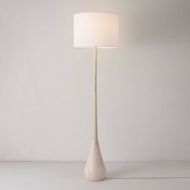 65&#34; Kanana Faux Wood Floor Lamp with White Cotton Shade - Globe Electric, 6 of 10