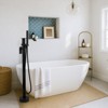 WOWOW Single-Handle Freestanding Tub Faucet with Handshower and Waterfall Spout in Brushed Nickel - 3 of 4