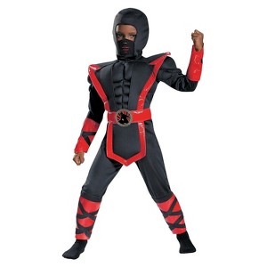 Boys' Ninja Muscle Costume - Size 4-6 - Black - 1 of 1