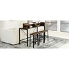 4-Piece Bar Height Dining Set with 3 Saddle Stools, Power Socket and LED Light - 4 of 4