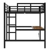 TopComfy Beds Metal Full Size Loft Bed Space Saving Noise Reduced Structure Heavy Duty Bedroom Furniture for Bedroom, Black, 56.7"*68.9"*88.41" - 4 of 4