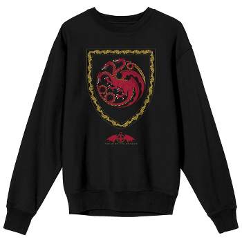 House of the Dragon Red Dragon Crest Men's Black Crewneck Sweatshirt