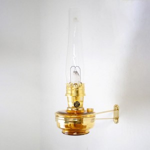 Aladdin Wall Mount Oil Lamp, Genie III Regency Fuel Lighting for Homesteaders or Emergencies, Amber Glass, 19.5 inches tall, Brass Trim - 1 of 4