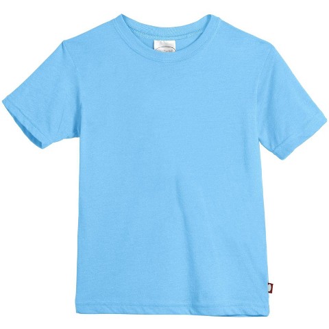 City Threads Boys Organic Cotton Soft Jersey Short Sleeve Crew Tee | Bright Light Blue - 6Y