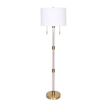 SAGEBROOK HOME 61" Chain Pull Glass Floor Lamp Gold