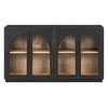 JUJABU 4-Door Sideboard Cabinet with Arched Glass Panels, Adjustable Shelves and Ample Storage for Kitchen, Dining Room or Living Room - 2 of 4