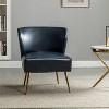 Lucrezia Contemporary Side Chair with Nailhead Trim | Karat Home-NAVY - 2 of 4