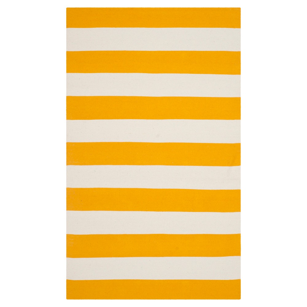 4'x6' Mati Flatweave Area Rug Yellow/Ivory - Safavieh