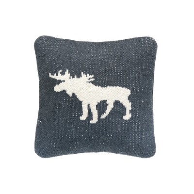 C&F Home 10" x 10" Moose Christmas Holiday Knitted Throw Pillow