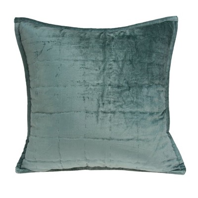 Parkland Collection,Tusha Sea Foam Solid Quilted Throw Pillow
