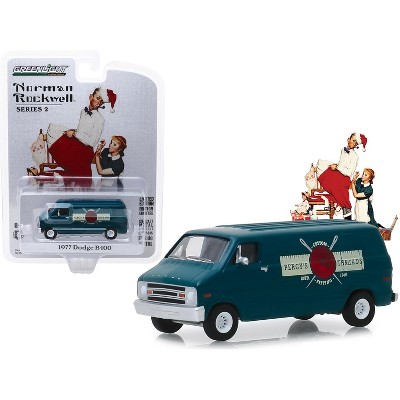1977 Dodge B-100 Van Nordic Dark Blue "Percy's Threads" "Norman Rockwell" Series 2 1/64 Diecast Model Car by Greenlight