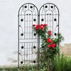 MAYEERTY 2 Pack Metal Garden Trellis Rustproof Climbing Plants Support Brown Outdoor Flower - 3 of 4