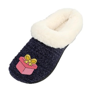 Roxoni Women’s Cozy Faux Fur Slippers with Indoor Outdoor Sole – Festive Holiday Custom Gift Footwear - 1 of 4